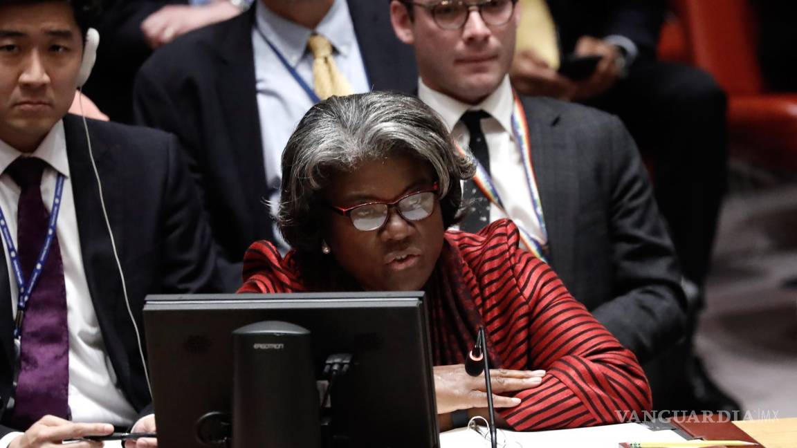 $!La embajadora de Estados Unidos ante las Naciones Unidas, Linda Thomas-Greenfield en la reunión del Consejo de Seguridad de las Naciones Unidas.