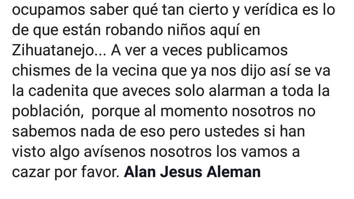 $!Cártel Jalisco Nueva Generación cae en 'fake news' sobre robo de niños; lanza advertencia en redes sociales