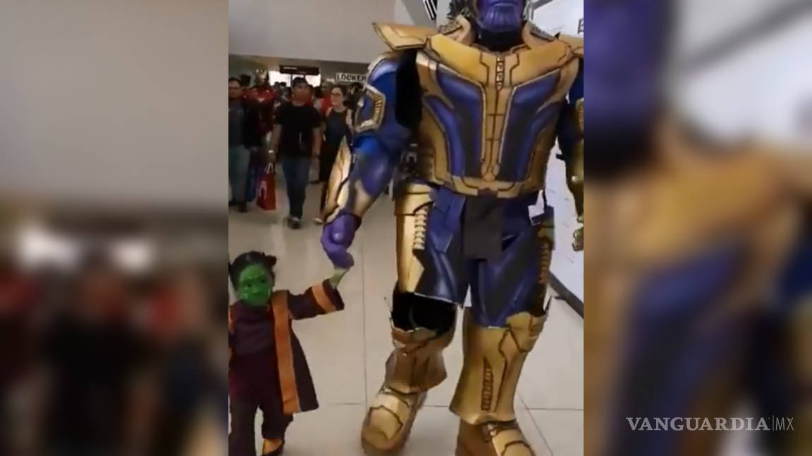 Padre e hija hacen tierno cosplay de Thanos y Gamora