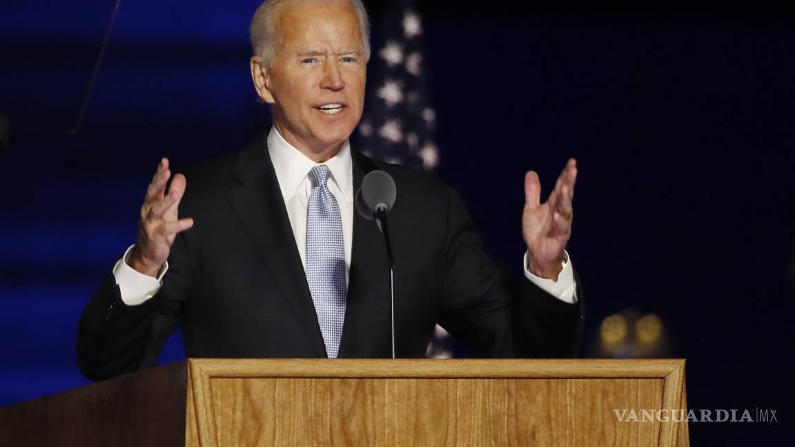 &quot;Nos han dado la victoria clara y convincente&quot;, dice Joe Biden en su discurso como presidente electo de EU
