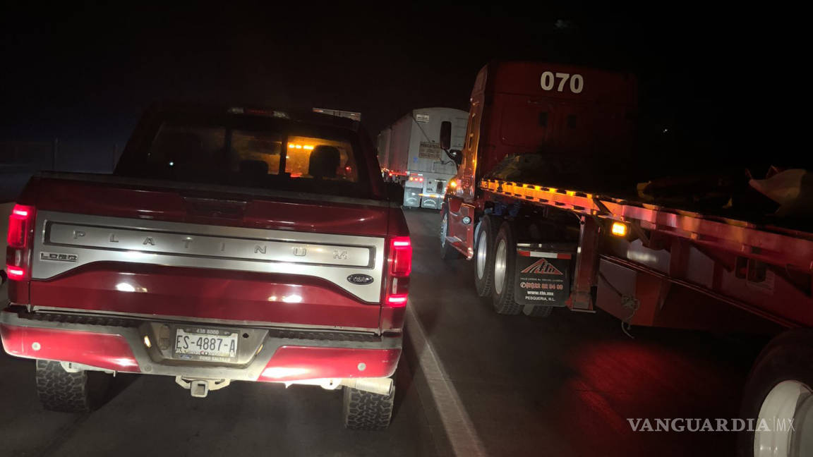 Accidente deja tráfico lento en la autopista Monterrey-Saltillo