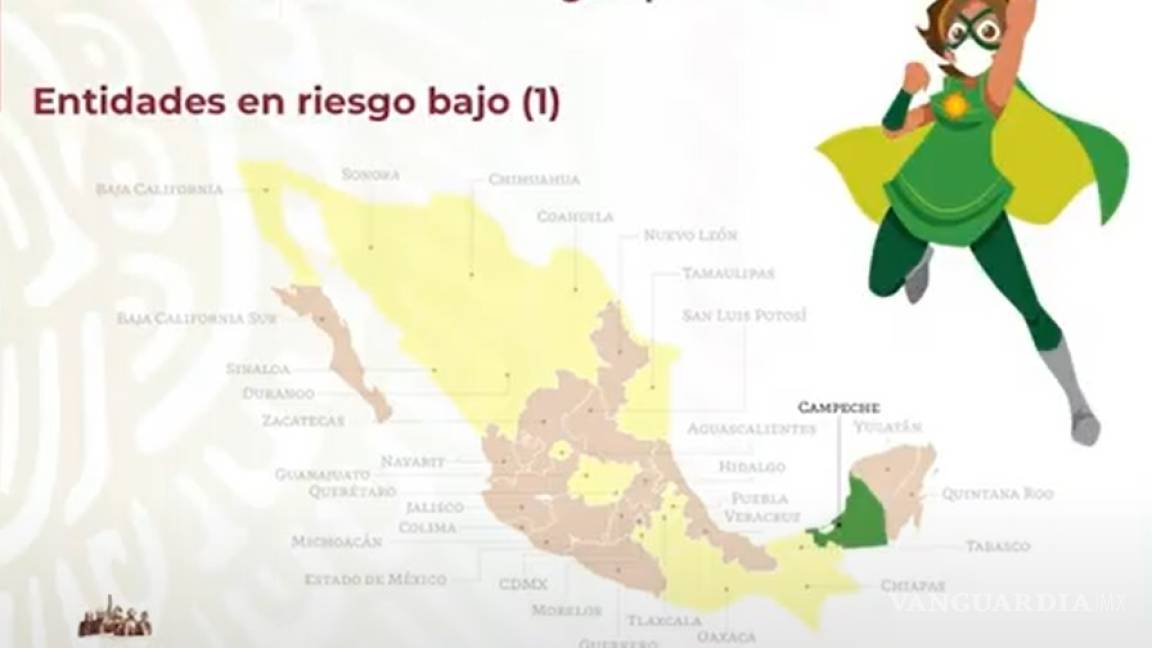 Campeche es el primer estado en llegar a verde en Semáforo Epidemiológico de COVID-19