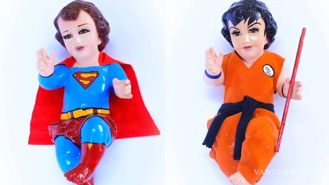 $!Venden al Niño Dios en redes sociales...¡disfrazado de Freddie Mercury, Joker y Gokú!