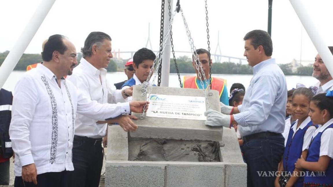 Colocan primera piedra de rueda de la fortuna gigante en Tamaulipas