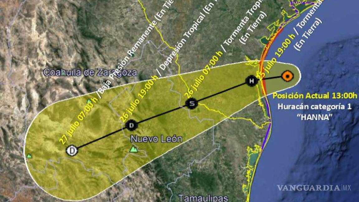 Lluvias y vientos fuertes se esperan en Saltillo por el paso de 'Hanna'