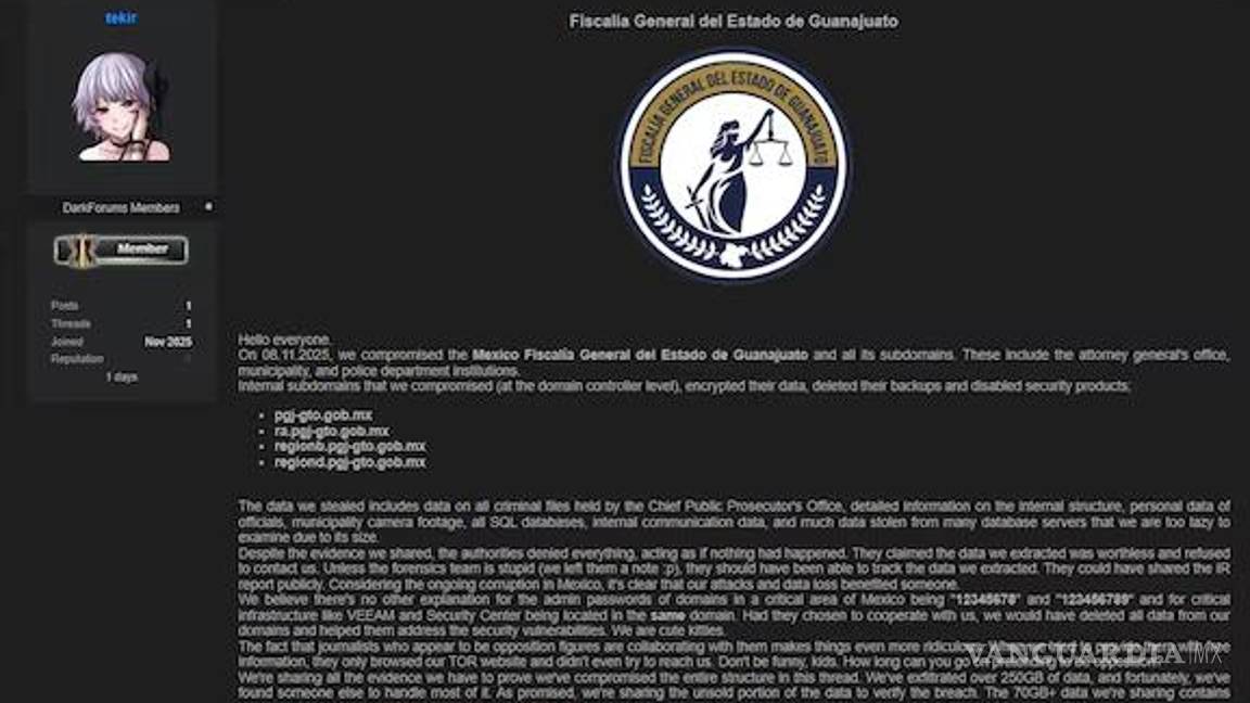 $!Ciberataque a Fiscalía de Guanajuato: filtran 70 GB de información y abren investigación
