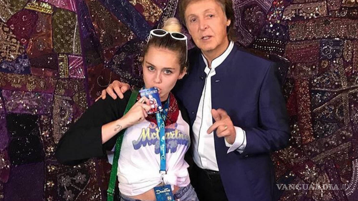 Miley Cyrus se reúne con Paul McCartney y va a universidad a pedir apoyo por Hillary Clinton