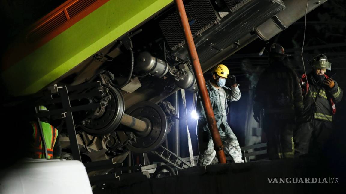 $!Imágenes del desplome en el metro en CDMX