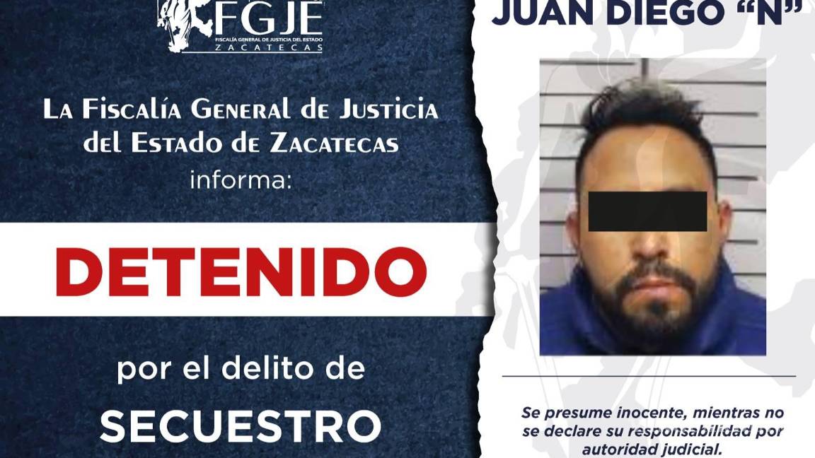 $!Detienen en Zacatecas a exdirector de Seguridad Pública de Tlaltenango por presunto secuestro agravado