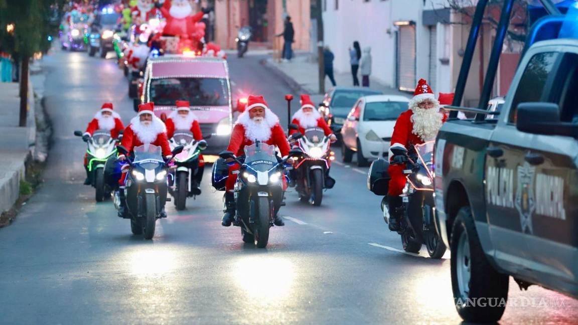 $!Los Santa Claus motorizados prometen sorprender a chicos y grandes.