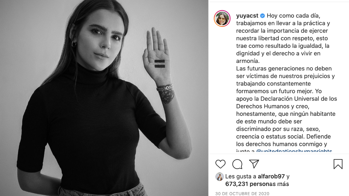 $!Yuya se ha manifestado a favor del feminismo y ha mostrado su apoyo al movimiento proaborto en diversas ocasiones.