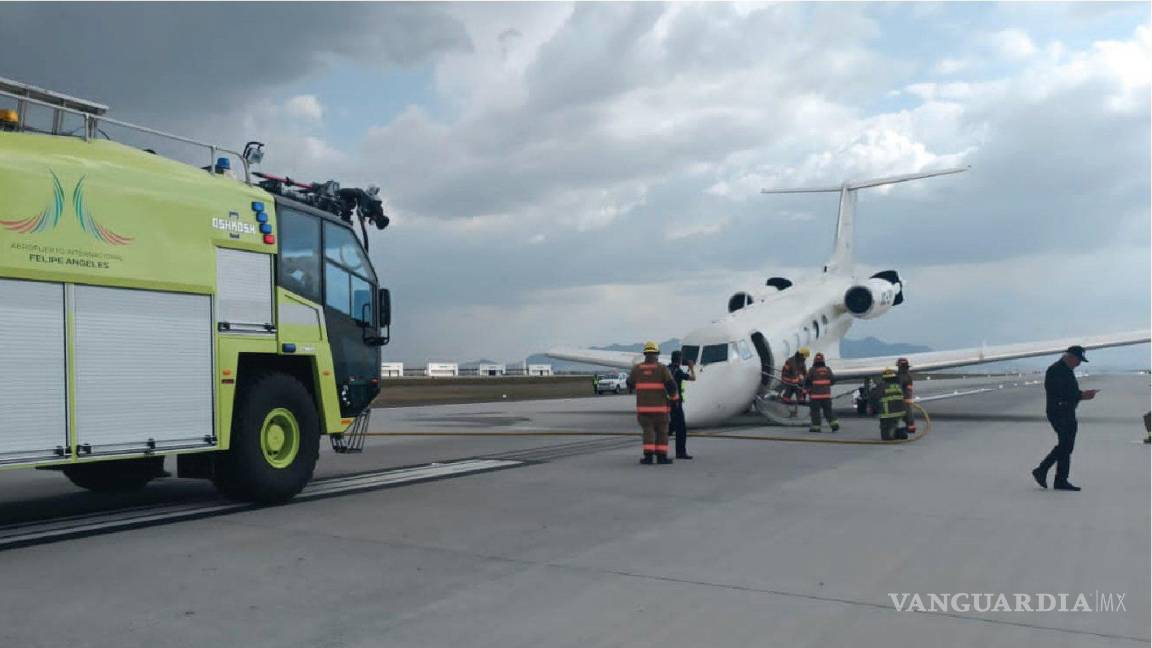 Aeronave de la FGR aterriza de emergencia en el AIFA; no se reportan heridos