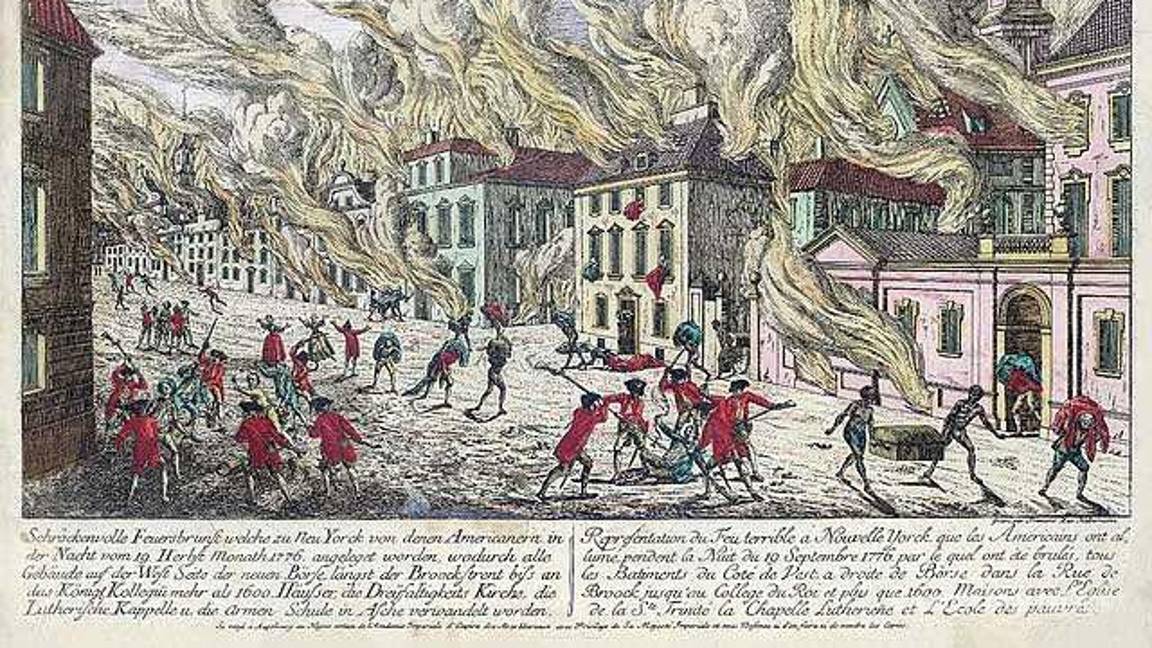$!Imagen del incendio en la ciudad de Nueva York, Estados Unidos de 1776.