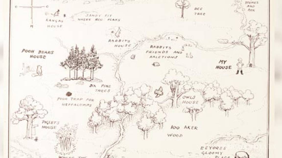 Subastarán mapa original de Winnie the Pooh de 1926