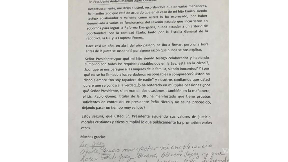 $!¿Y Peña Nieto?, la madre de Lozoya cuestiona a AMLO