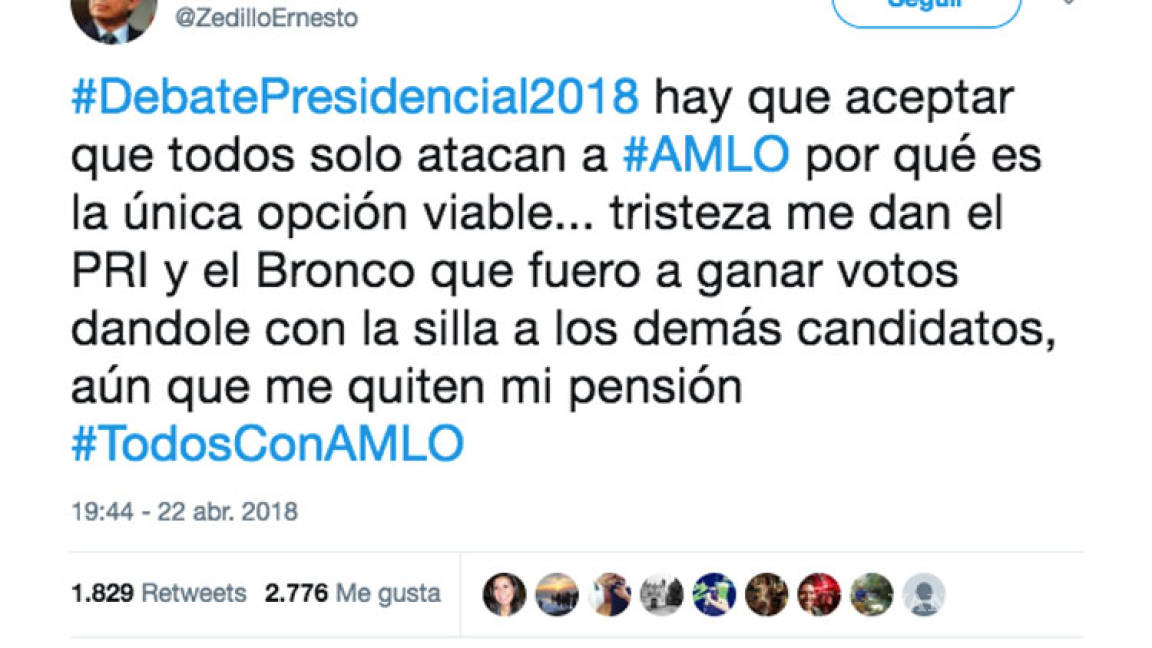 Falso, Zedillo no apoya a López Obrador