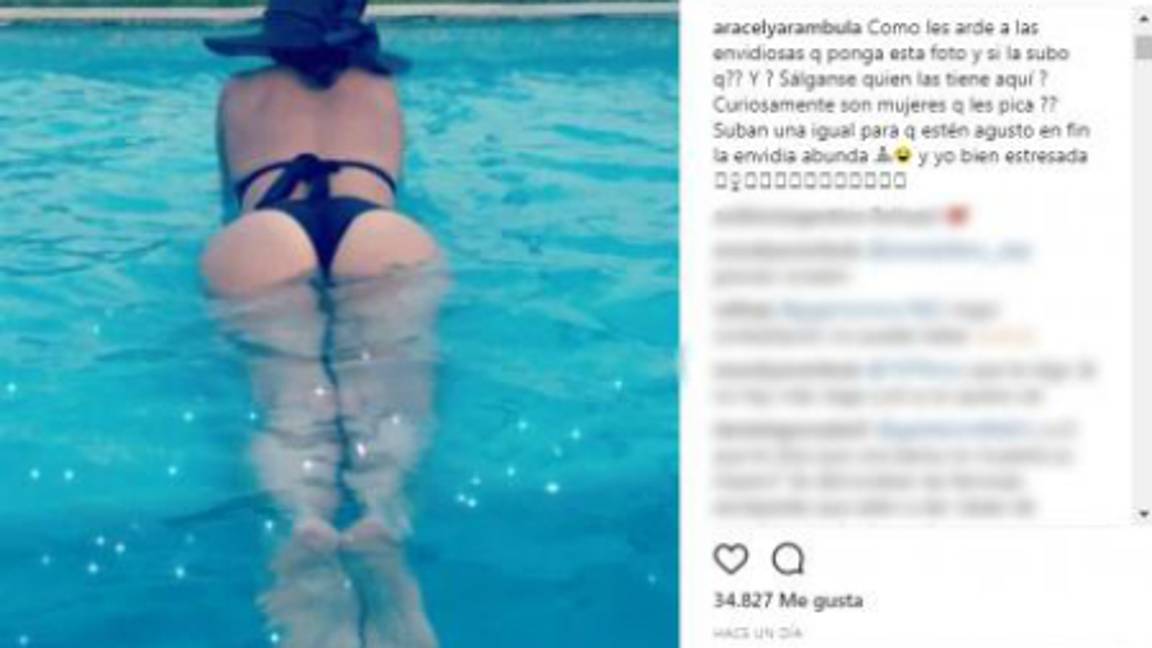 $!Critican a Aracely Arámbula por lucir su trasero, 'prefiero dar envidia que piedad' responde