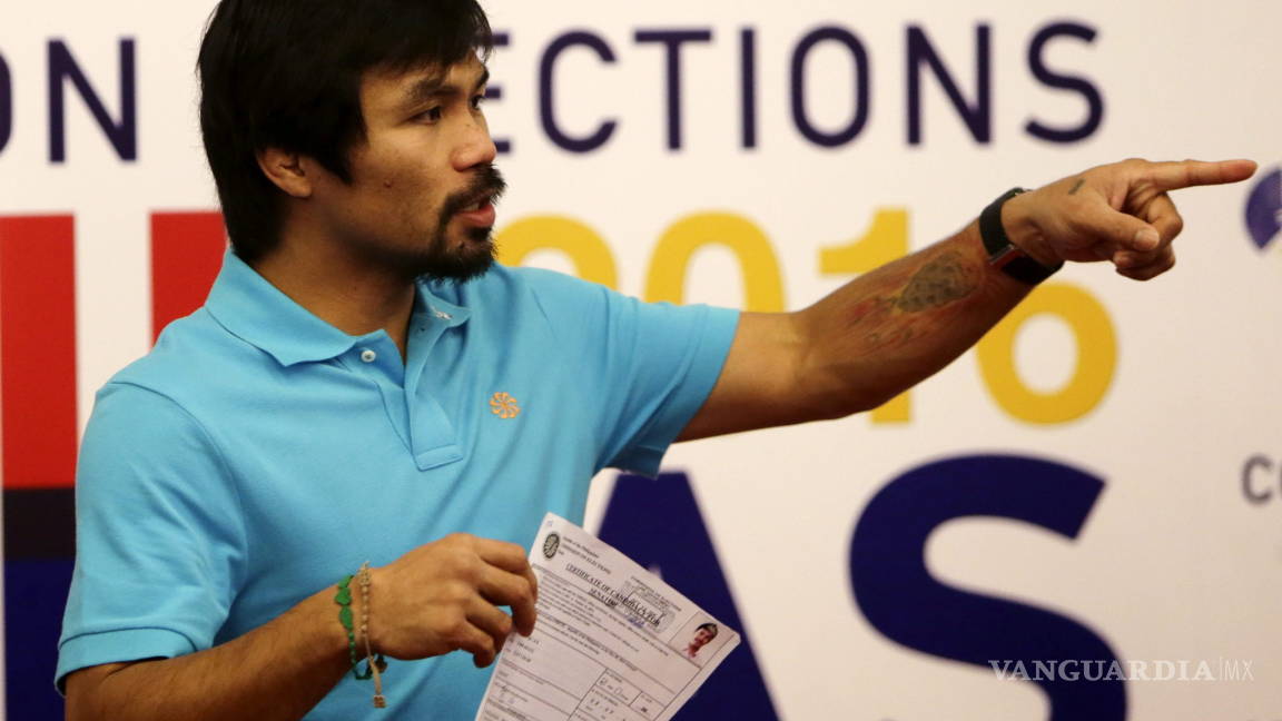 Manny Pacquiao presenta su candidatura al Senado de Filipinas