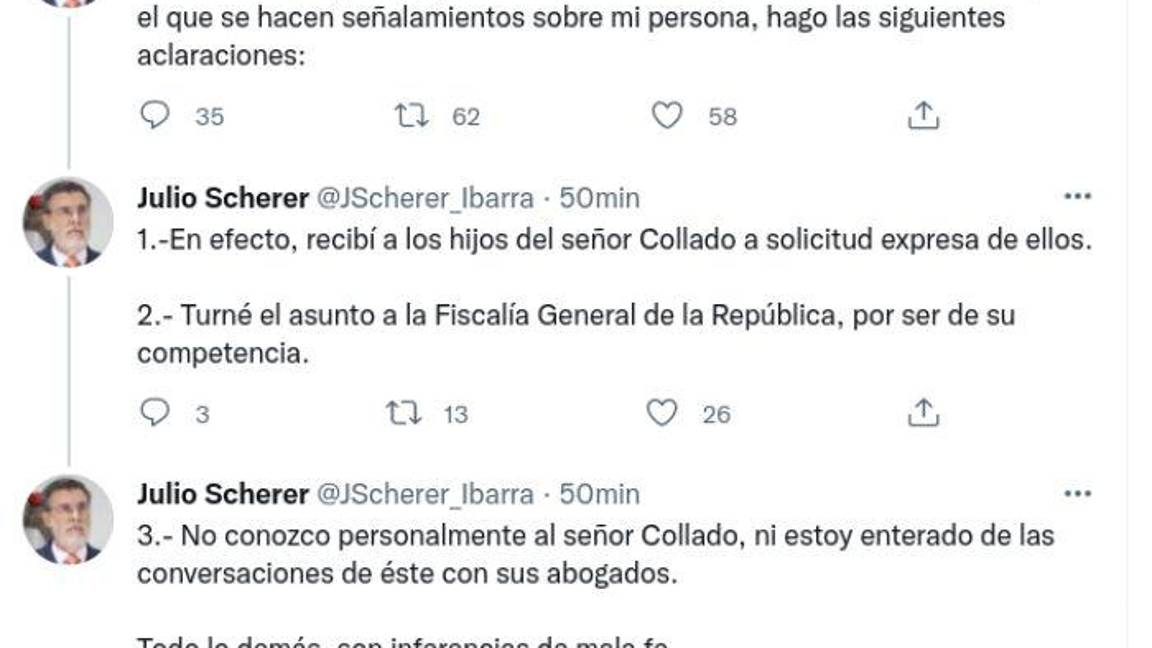 $!Scherer acepta que se reunió con hijos de Collado... y se lo dijo a la FGR