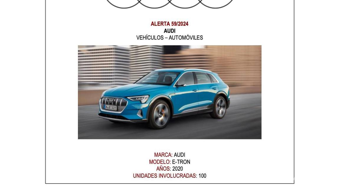 $!Profeco emite múltiples alertas por fallas en autos; señala modelos de Audi, Chevrolet, Volkswagen y otras marcas