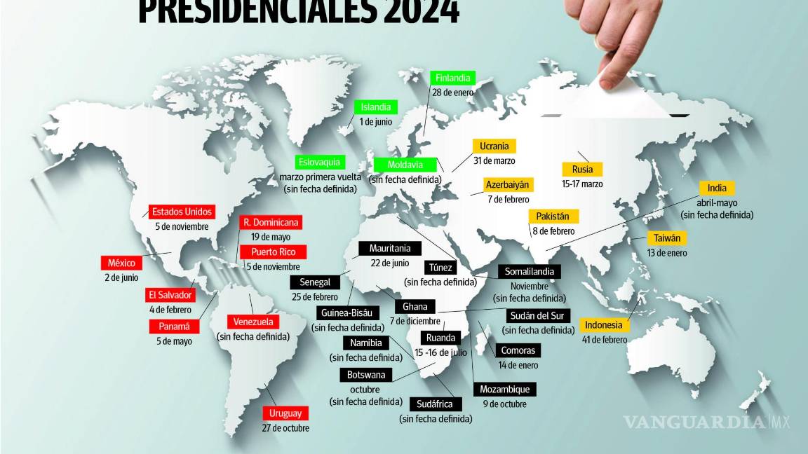 $!Estos son los países en el mundo que celebrarán elecciones en el 2024