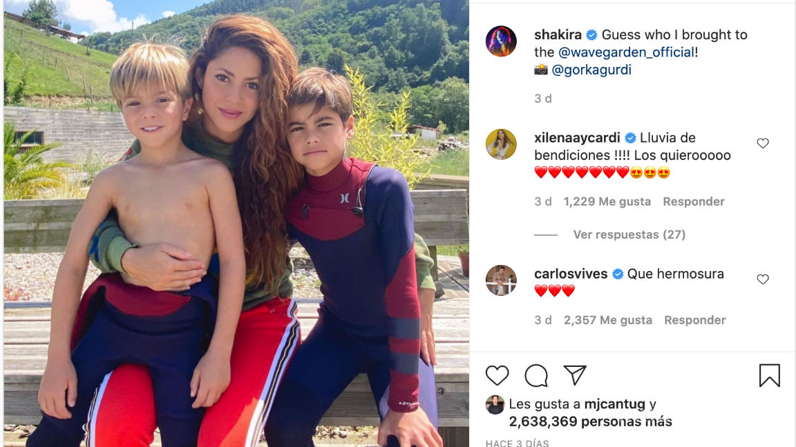 $!“¡Adivina a quién traje al @wavegarden_official! @gorkagurdi”, escribió Shakira en la publicación.