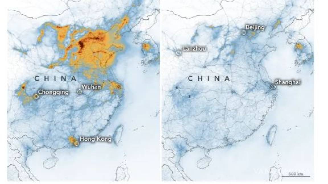 NASA detecta disminución de contaminación en China por coronavirus