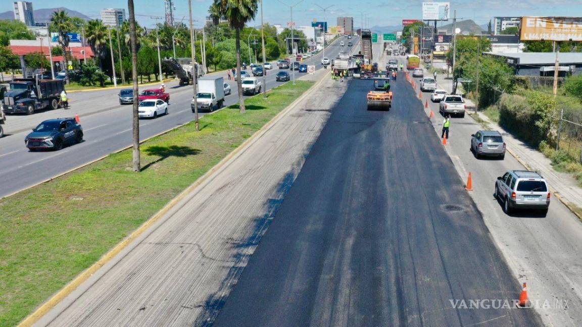 $!Los trabajos de repavimentación en el bulevar Venustiano Carranza son clave para la movilidad en Saltillo.
