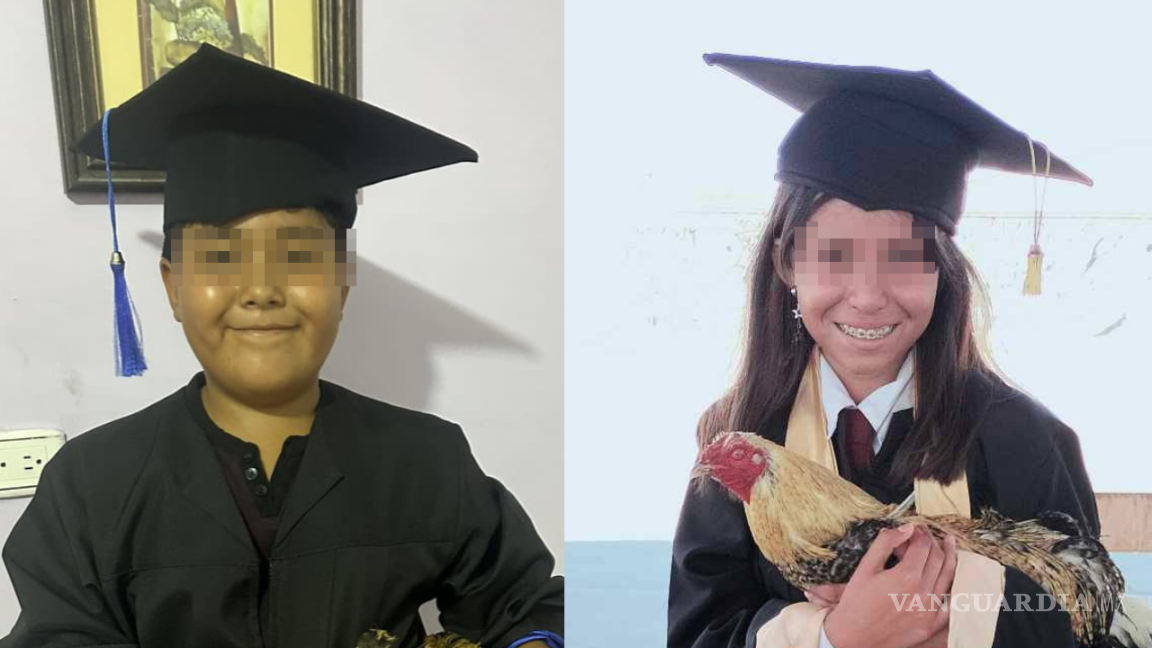 Coahuila: Niños reciben gallos como regalo de graduación, su reacción se vuelve viral (Foto)