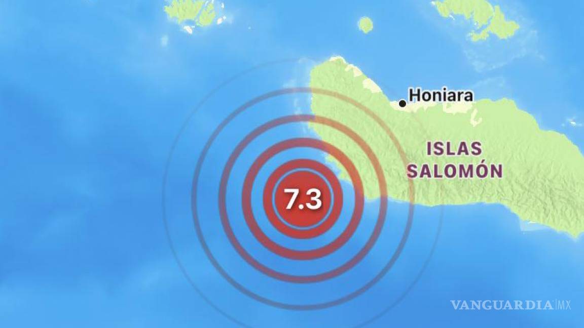 Sismo de magnitud 7.3 se registra en Islas Salomón; activan alerta de tsunami