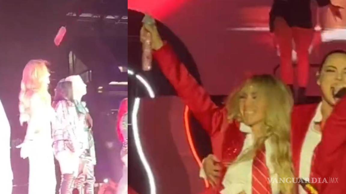 Sana, sana, colita de rana... Objeto volador golpea a Anahí durante concierto de RBD en Estados Unidos (video)