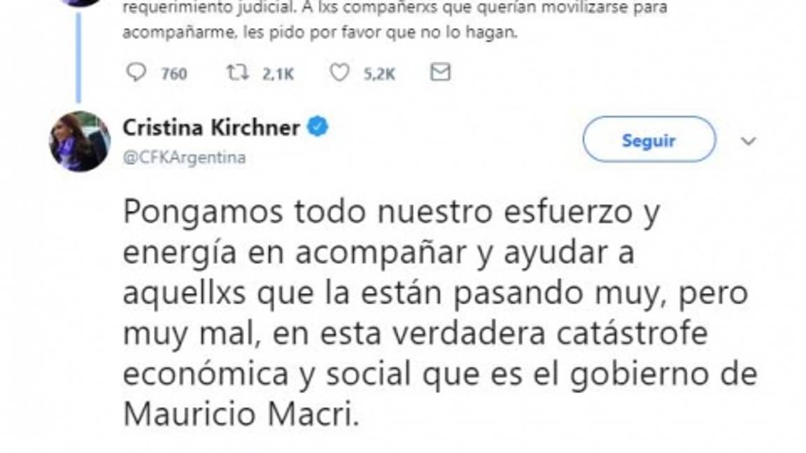 $!Argentina, en una 'catástrofe económica y social' con Macri: Cristina Kirchner