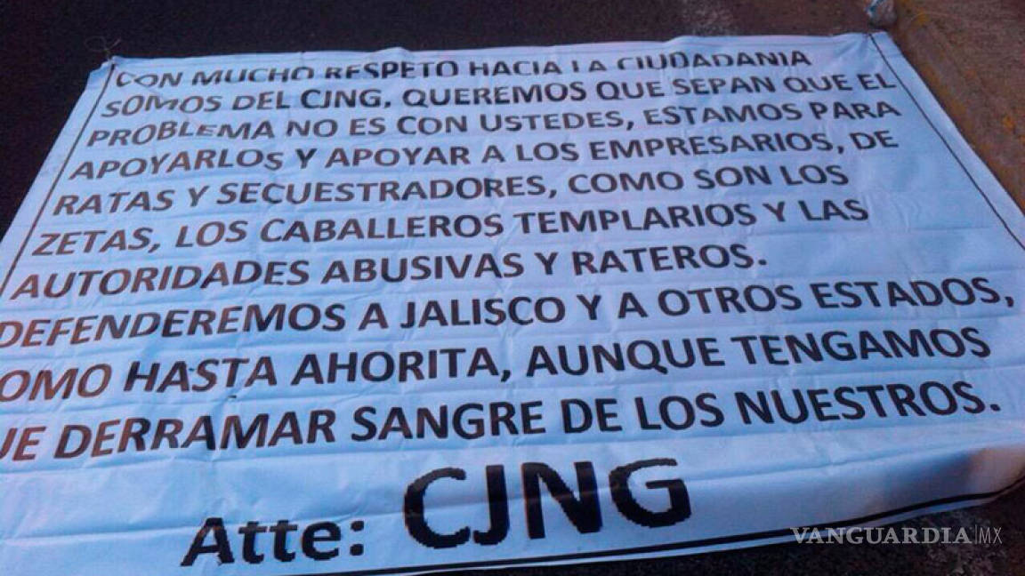 Cártel Jalisco Nueva Generación no amenazó a migrantes con narcomantas