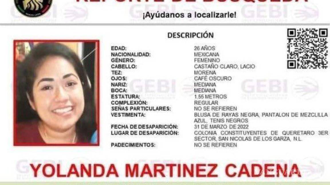 $!Piden se investigue a ex novio de Yolanda, desaparecida en NL; la vigilaba