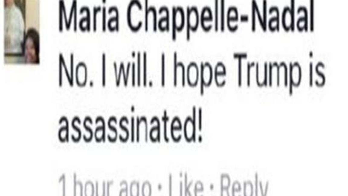 $!Declara senadora de EU en redes sociales, su deseo de que Trump sea asesinado