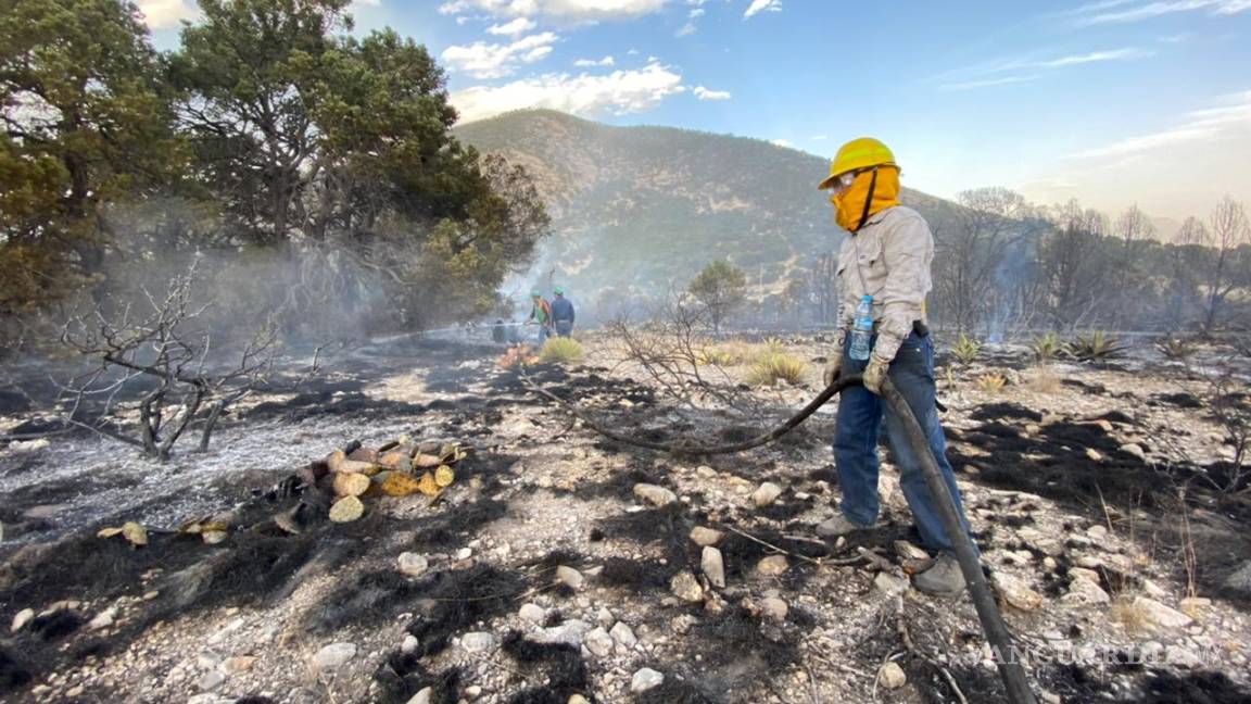 $!‘Cercan’ 4 incendios a la Región Sureste de Coahuila; alcanzan llamas a la Sierra de Zapalinamé