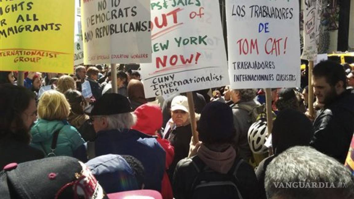 Inmigrantes protestan contra Donald Trump en NY