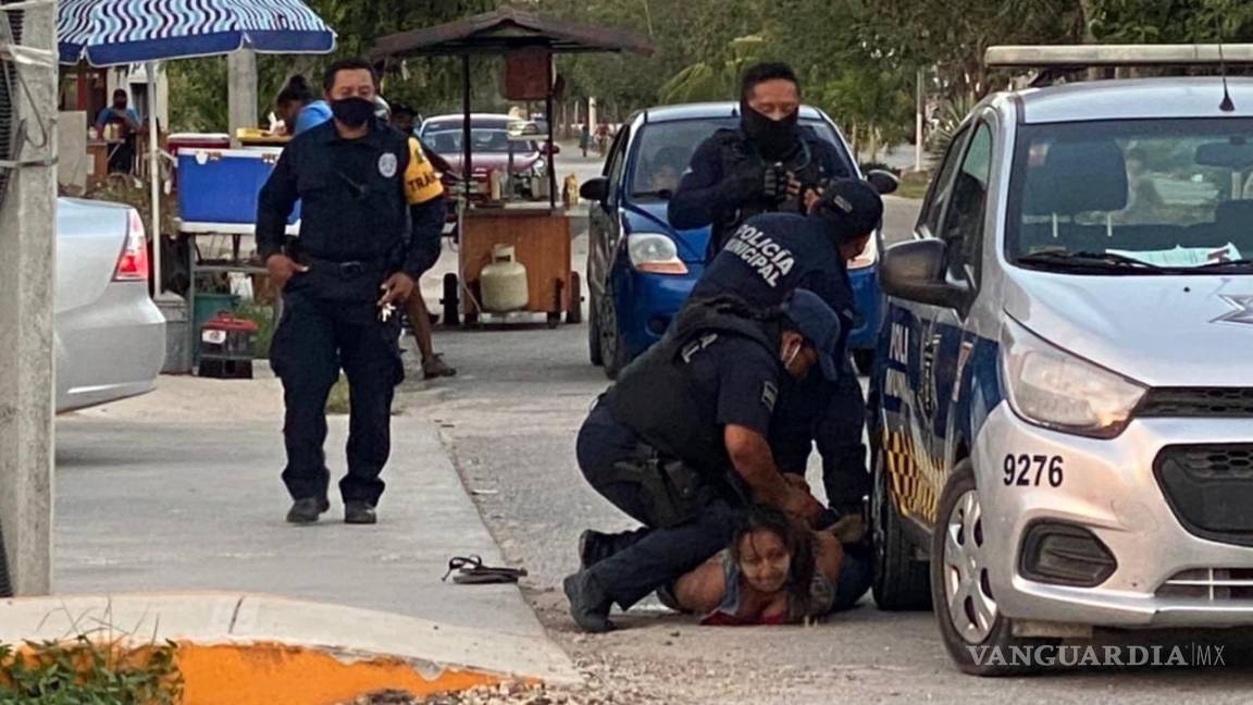 $!Policías fracturaron columna vertebral a mujer en Tulum; ejercen acción penal en su contra