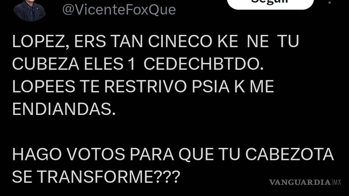 $!¡Fox contra todos! Pide a Paredes declinar a favor de Gálvez y manda confuso mensaje a AMLO