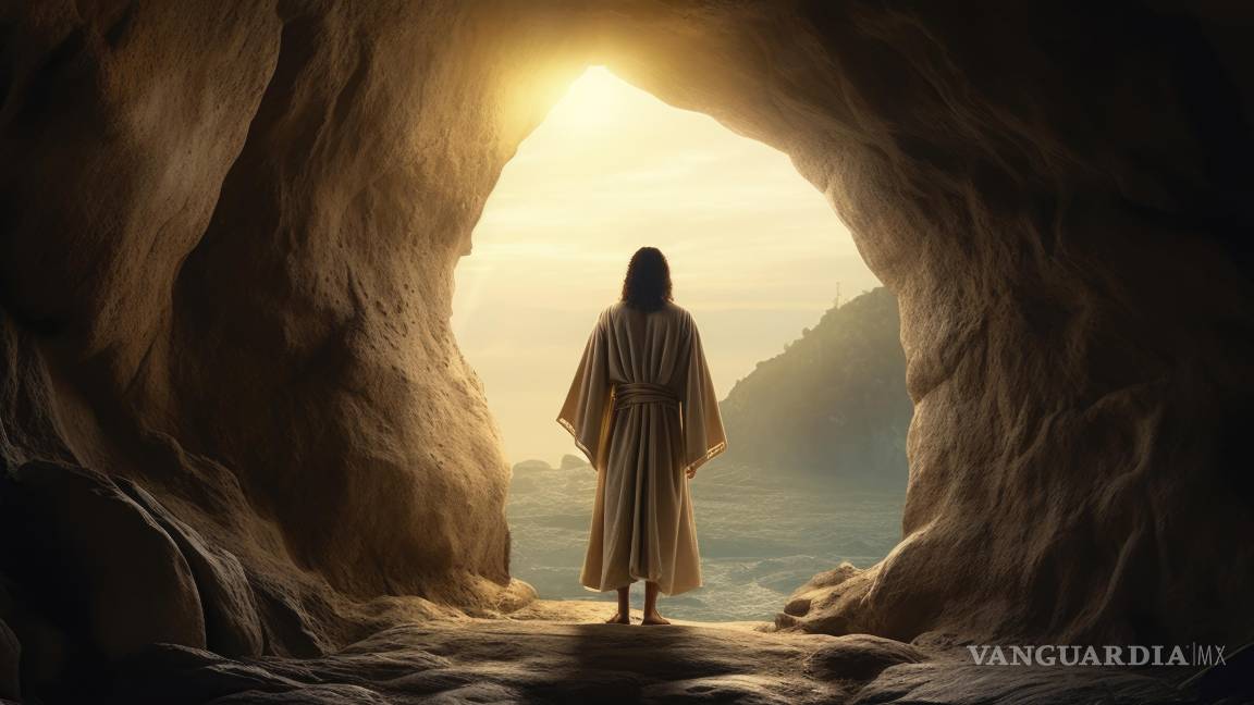 $!Representación gráfica, creada mediante tecnología digital, del instante en que Jesucristo sale de su sepulcro, tras volver a la vida después de su muerte en la cruz.