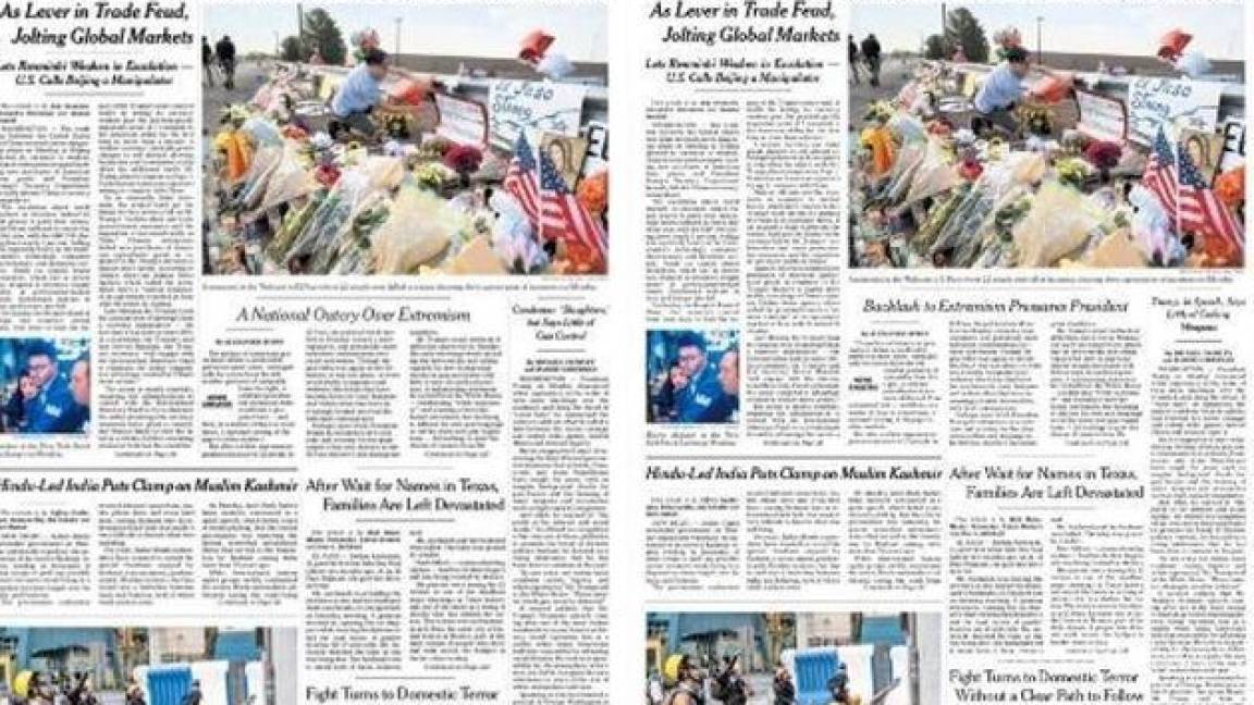 New York Times cambia encabezado sobre Trump y las masacres… ¿por presión de los lectores?