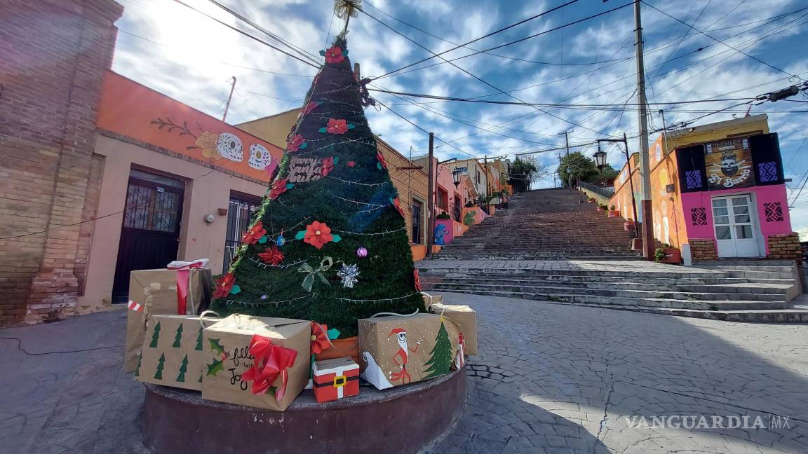 Barrio de Santa Anita de Saltillo pone su propio pinito de Navidad