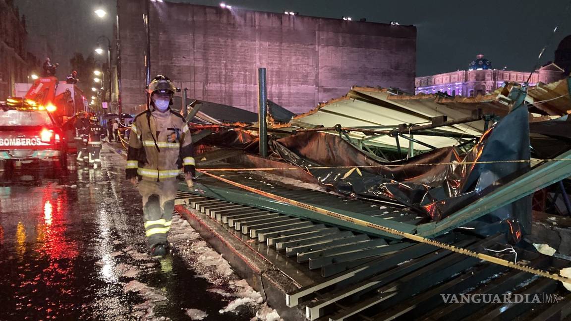 $!Tlaloc deja caer toda su furia contra el Templo Mayor con fuerte aguacero y granizada (fotos)