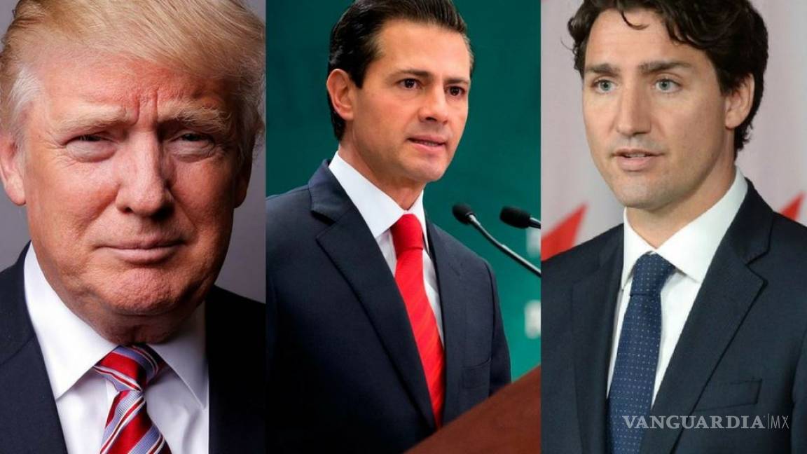 Trump, Peña Nieto y Trudeau celebran sede conjunta del Mundial 2026