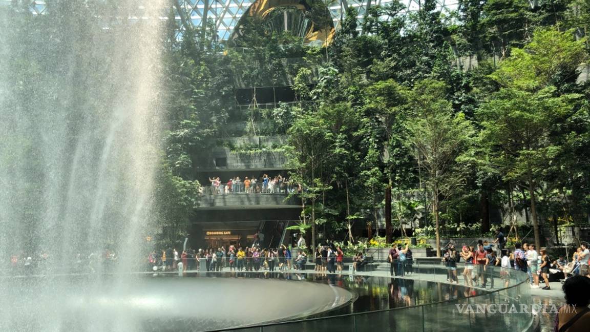 $!Aeropuerto Internacional de Changi en Singapur deja volar… la imaginación, tiene la cascada interior más alta del mundo