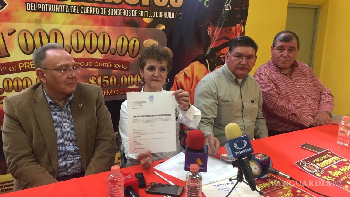 Patronato de Bomberos de Saltillo sorteará un millón de pesos