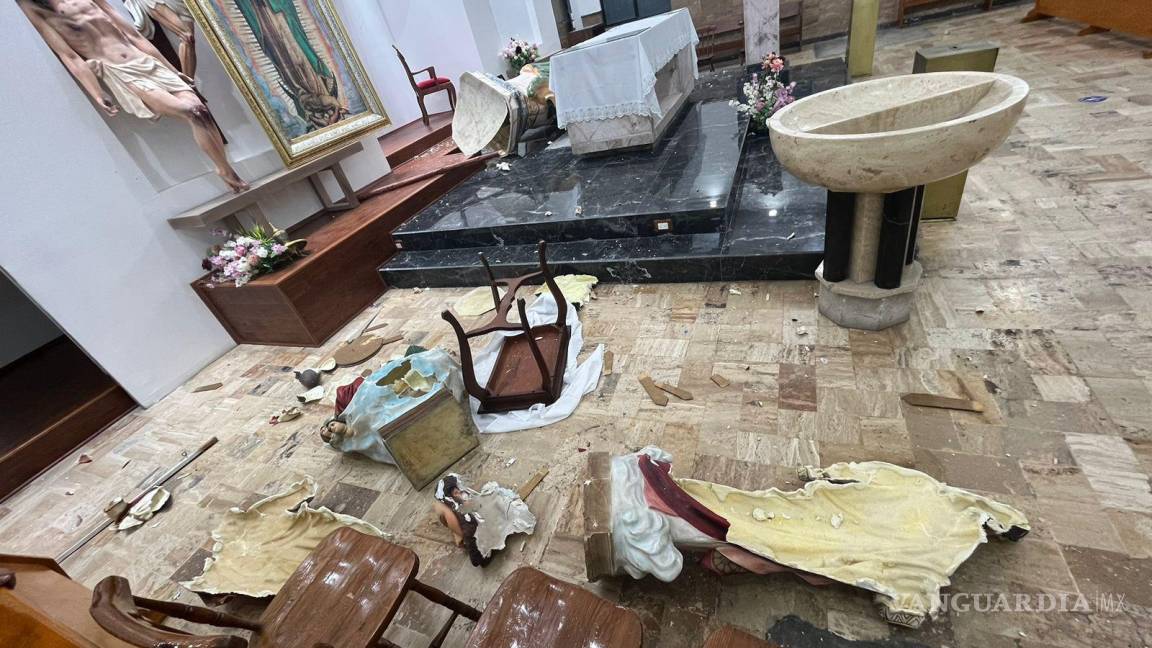 Intoxicado destruye figuras religiosas en la Iglesia San Judas Tadeo en Saltillo
