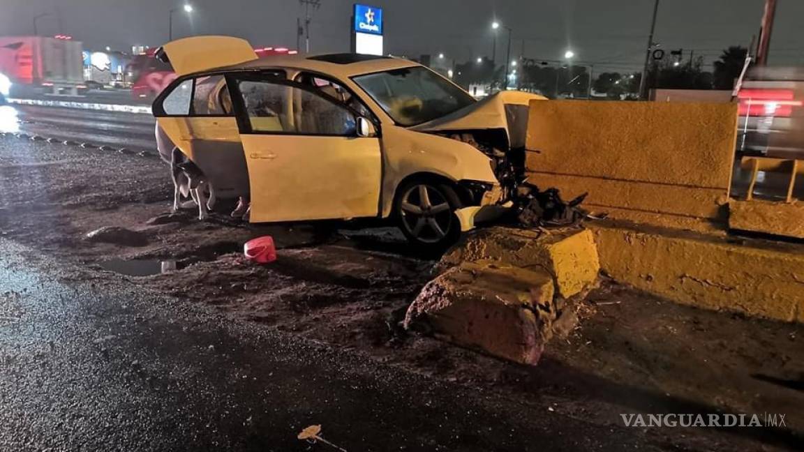 Joven de Monterrey choca contra puente en Ramos Arizpe; dijo no ‘ver bien’ por mal clima