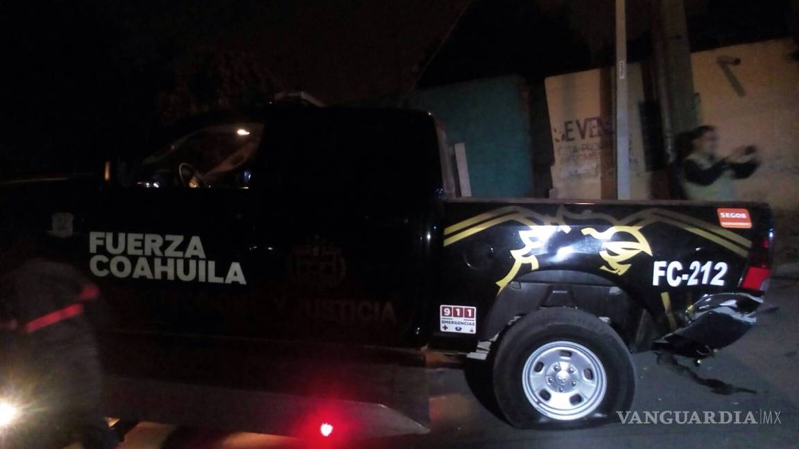 Choca contra patrulla de Fuerza Coahuila por ir a exceso de velocidad; hay 3 lesionados