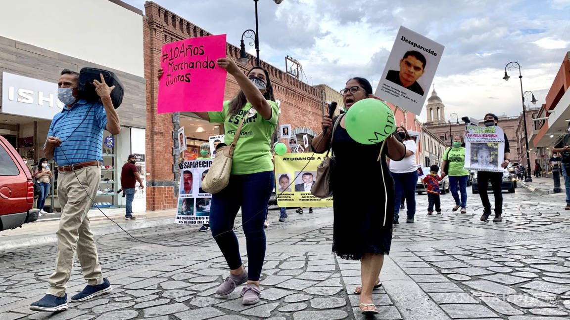 Madres de desaparecidos exigen justicia en Saltillo: #10AñosMarchandoJuntas